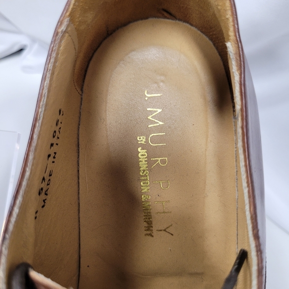Johnston & Murphy Brown Leather Oxfords with Polished Finish